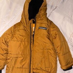 Timberland Kids' Tan Hooded Puffer Jacket